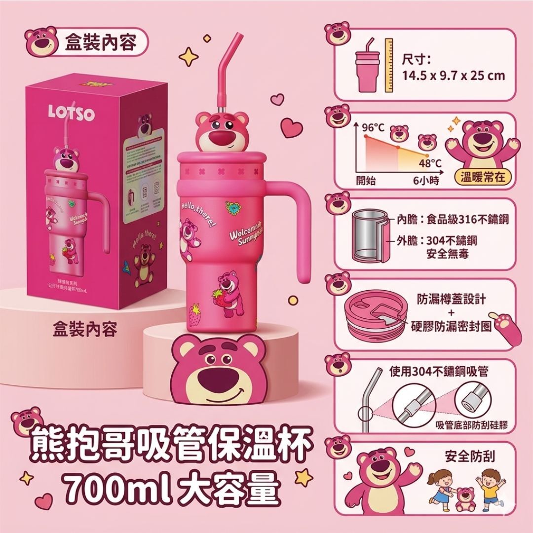 迪士尼反斗奇兵|3D吸管保溫杯 巨無霸杯| 勞蘇 大容量700ml