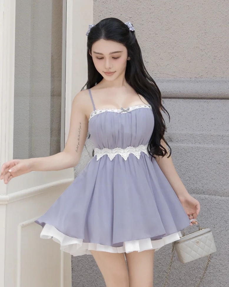 訂製-甜美緞帶蕾絲絲光傘洋