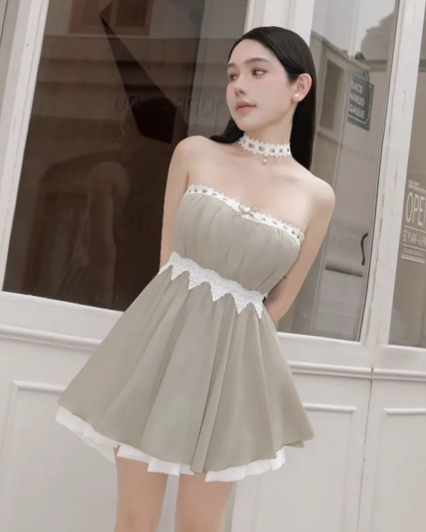 訂製-甜美緞帶蕾絲絲光傘洋