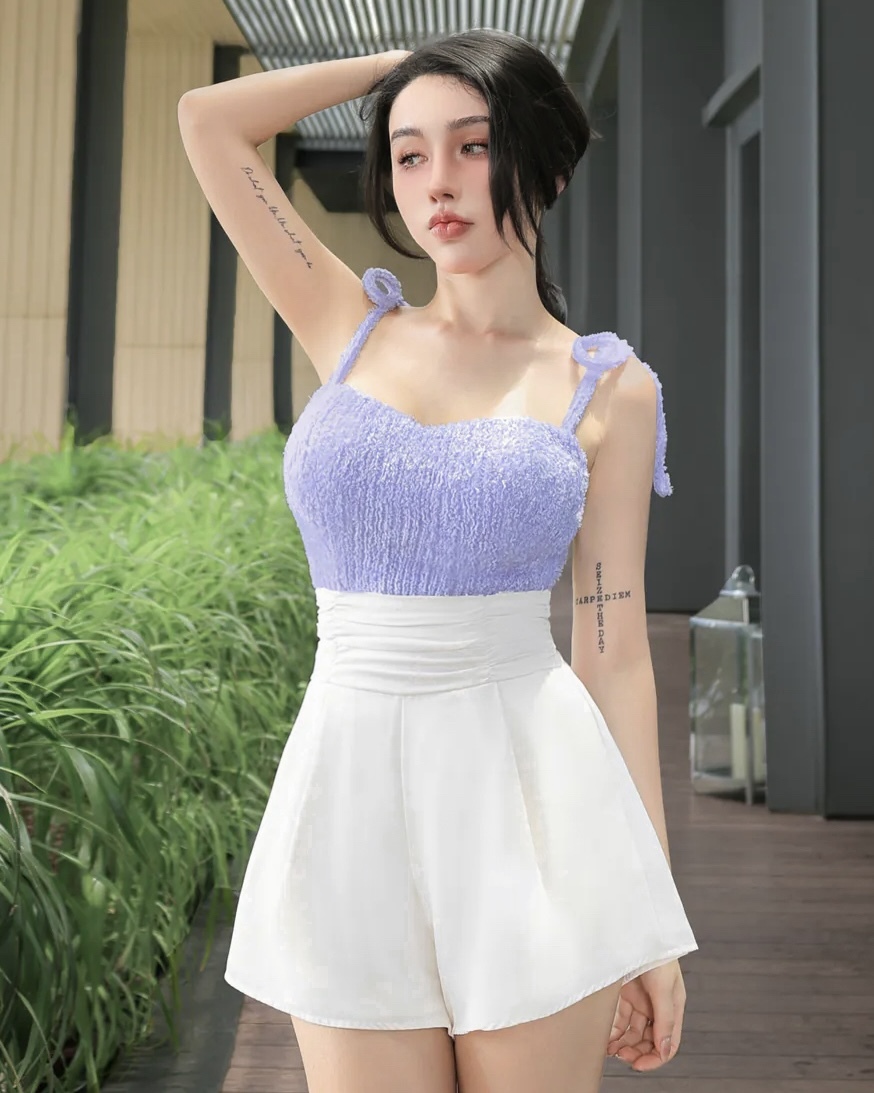 ⭒訂製-甜美短絨桃心綁帶上衣