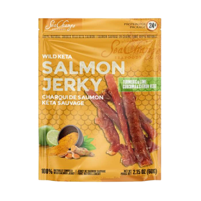 【SeaChange Seafoods】 檸薑清香風味鮭魚乾 Turmeric & Lime Wild Keta Salmon Jerky 60g (效期：2026.06.12)  清香