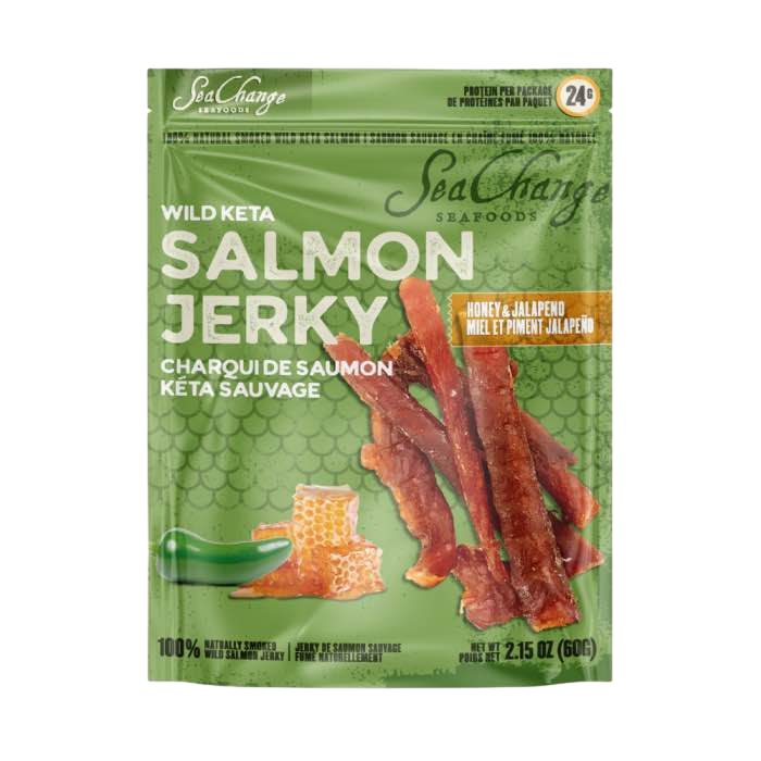 【SeaChange Seafoods】蜂蜜墨西哥辣椒野生銀鮭魚乾  Honey & Jalapeno Wild Keta Salmon Jerky 60g (效期：2026.11.28)  蜂蜜
