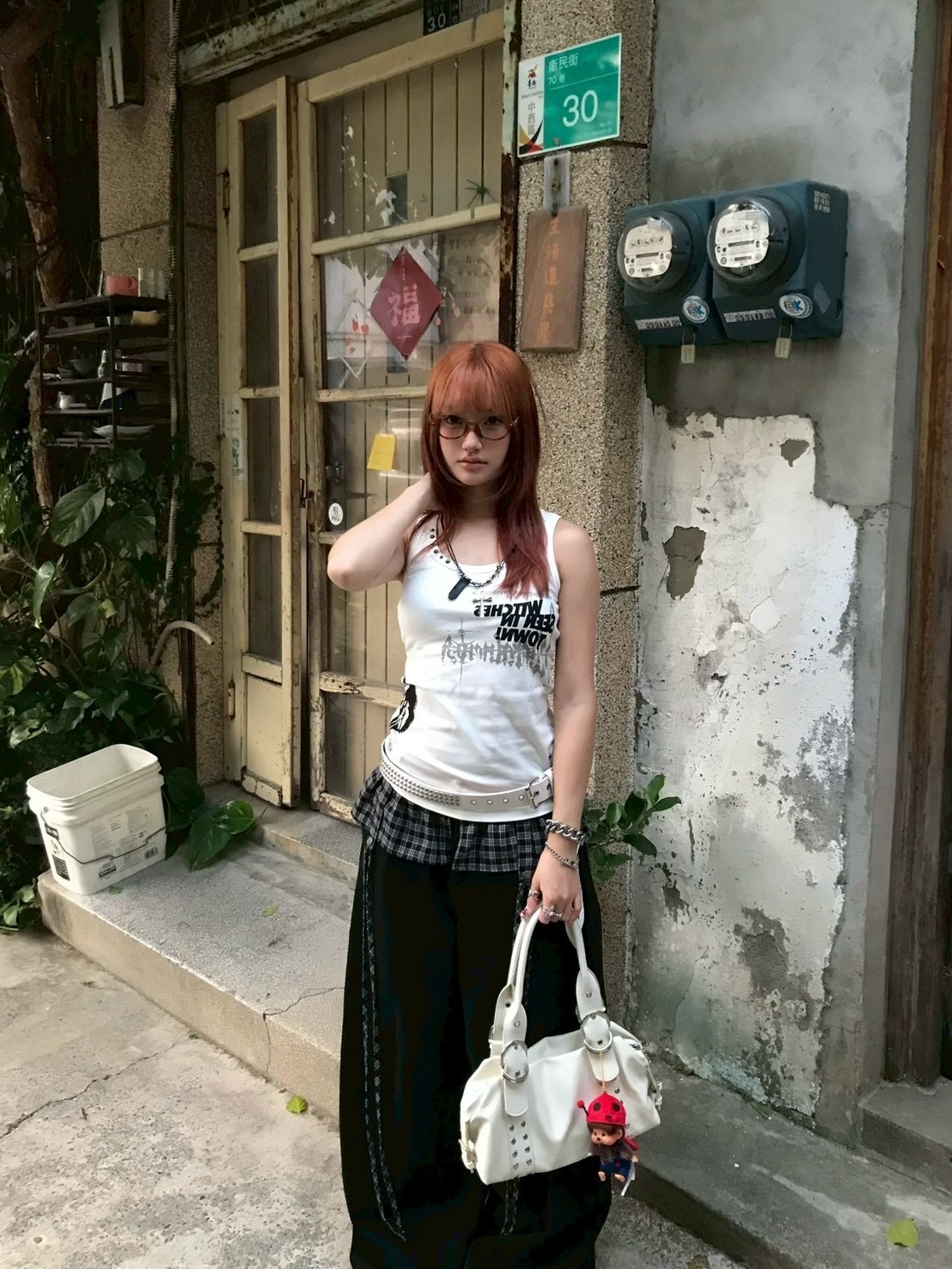 S3主打款 街頭設計感寬帶背心2colors (自帶胸墊）白色