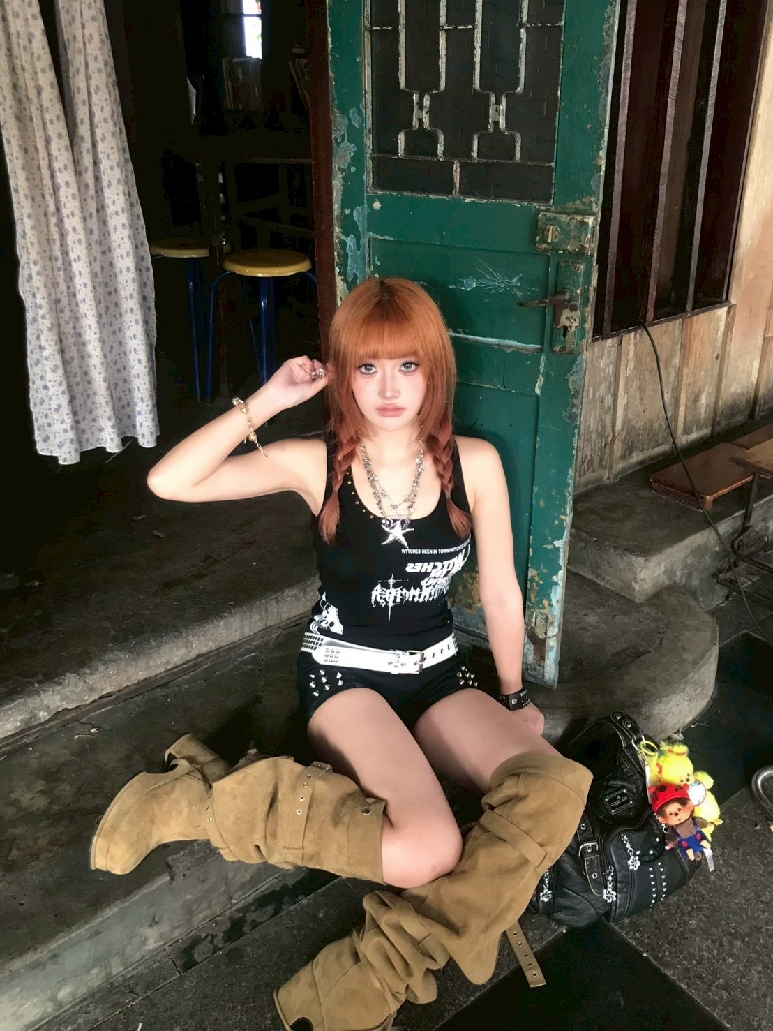 S3主打款 街頭設計感寬帶背心2colors (自帶胸墊）黑色