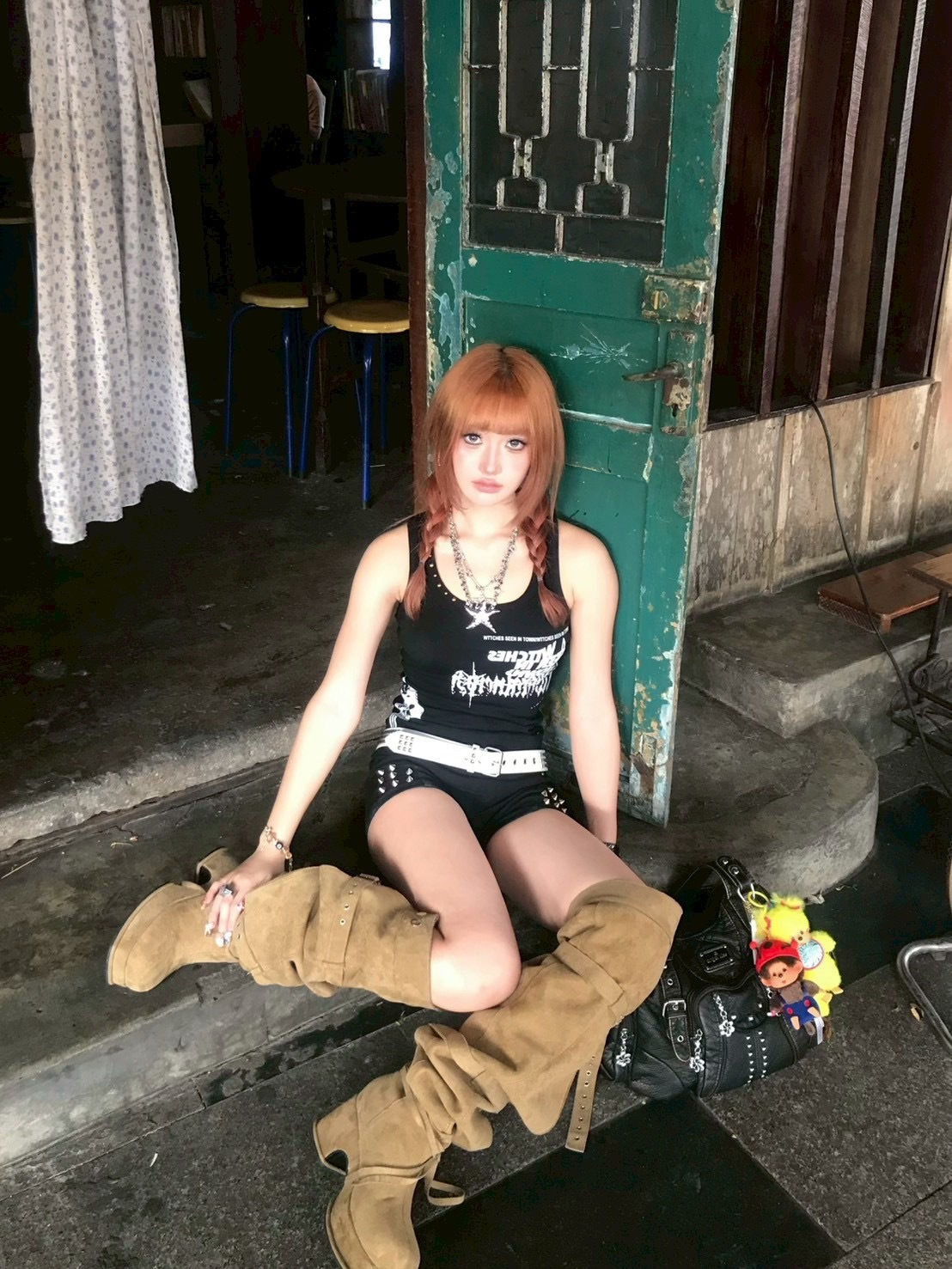 S3主打款 街頭設計感寬帶背心2colors (自帶胸墊）黑色