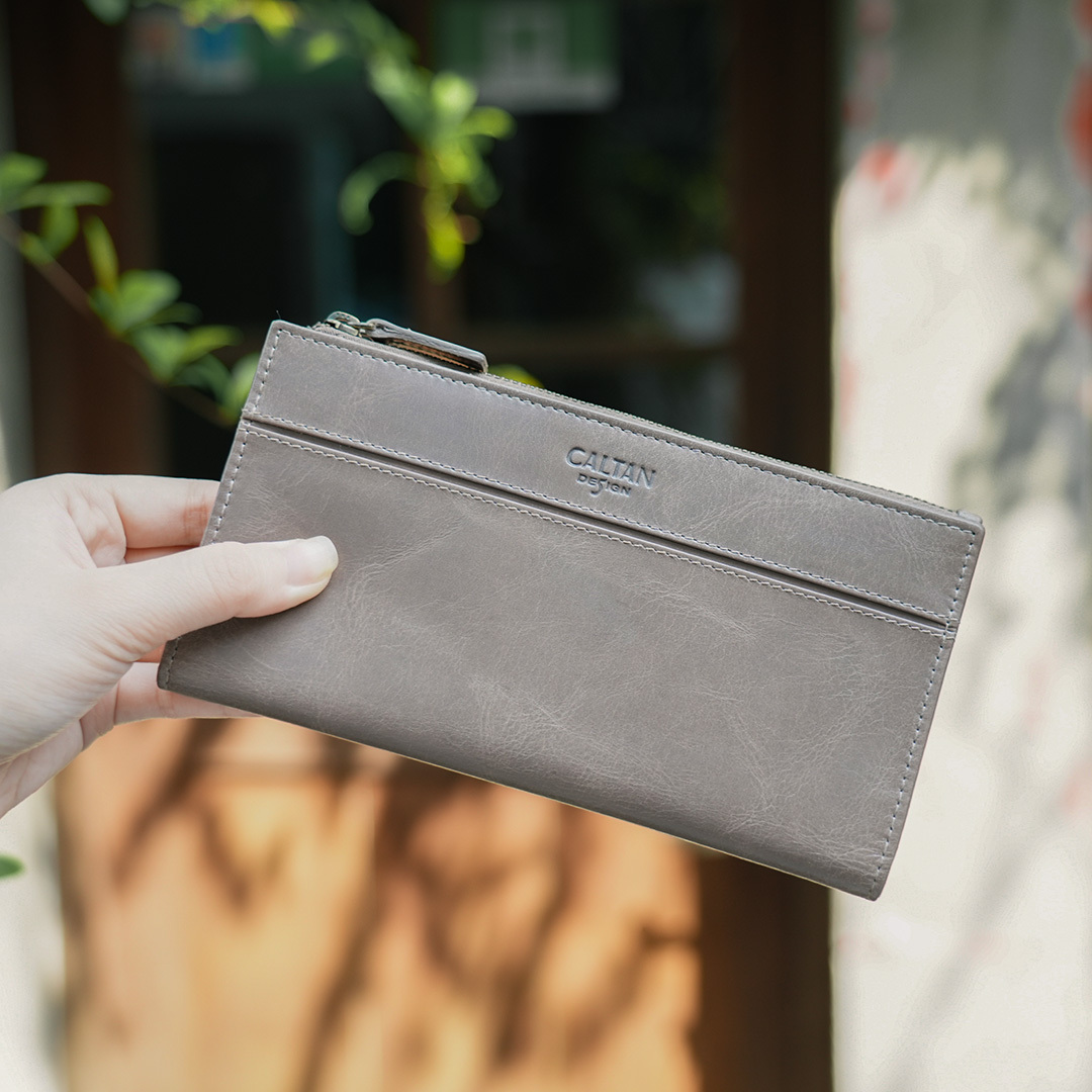 極致輕薄零錢袋真皮長夾-五色(075140)