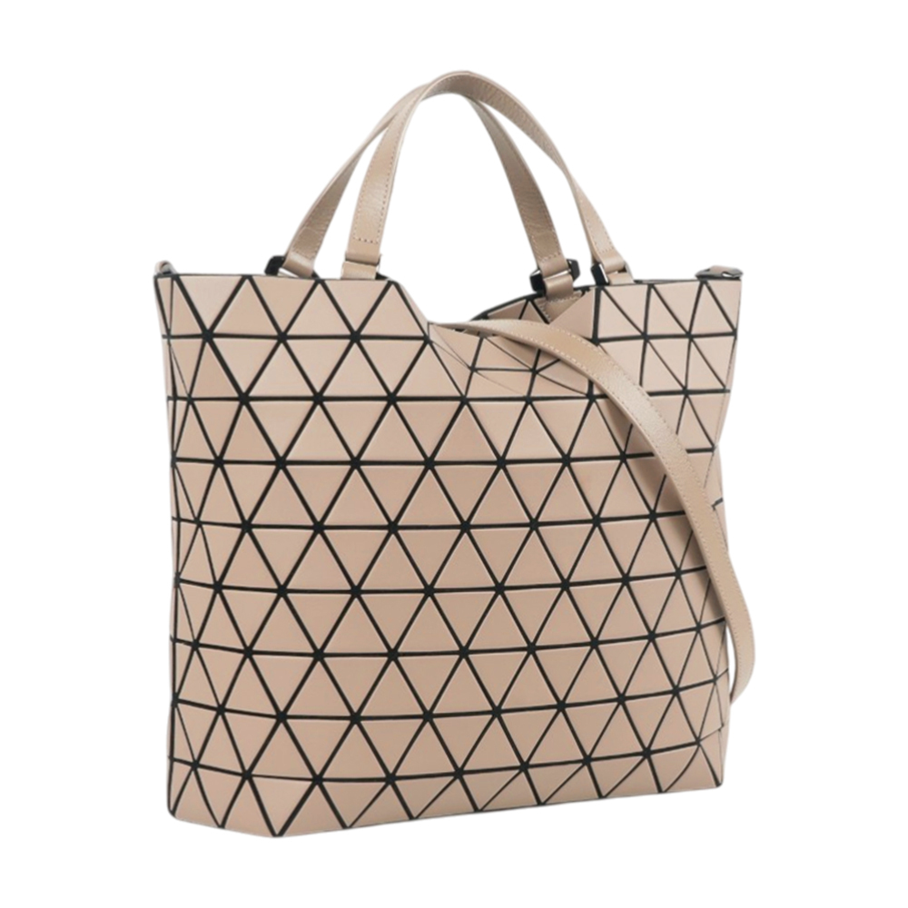 【ISSEY MIYAKE三宅一生】Crystal Matte 磁吸釦霧面啞光手提/斜背包(奶茶色)