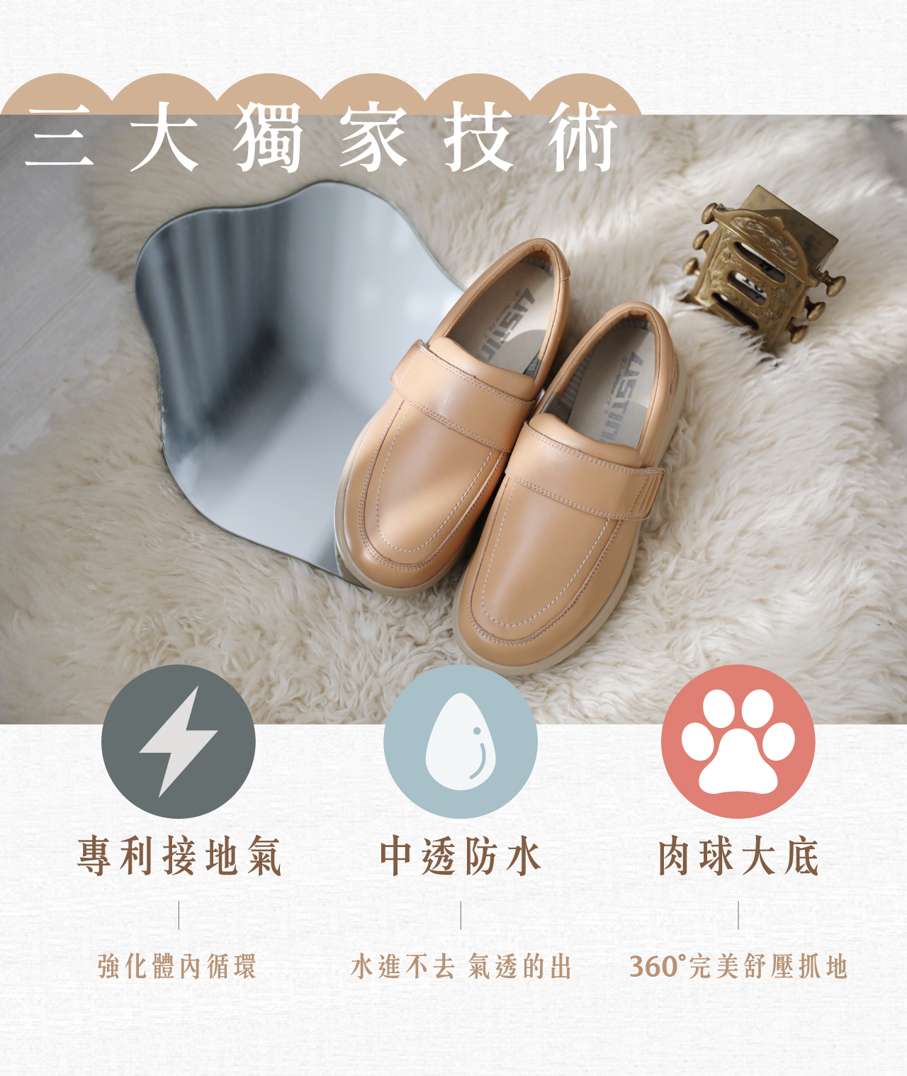 USTINI 我挺你健康鞋 水土服氣小羊鞋 三大獨家技術