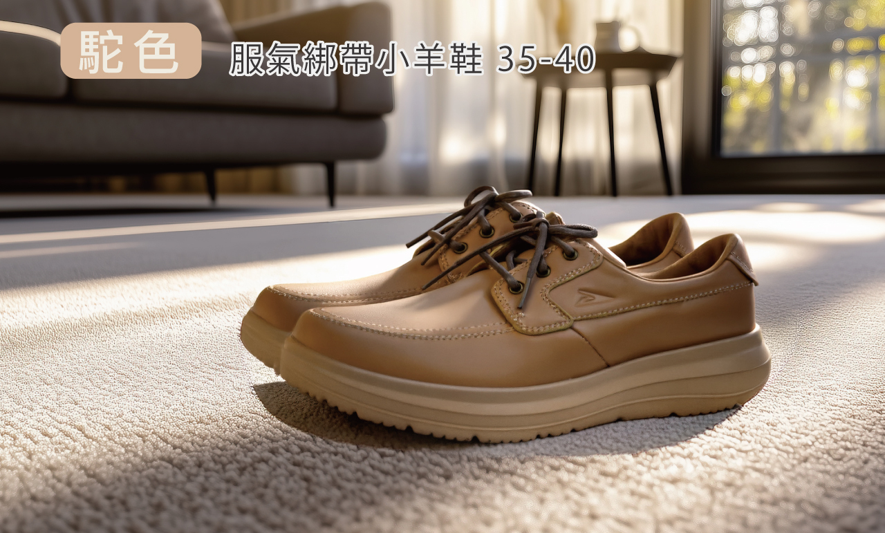 USTINI 我挺你健康鞋 水土服氣小羊鞋 駝色