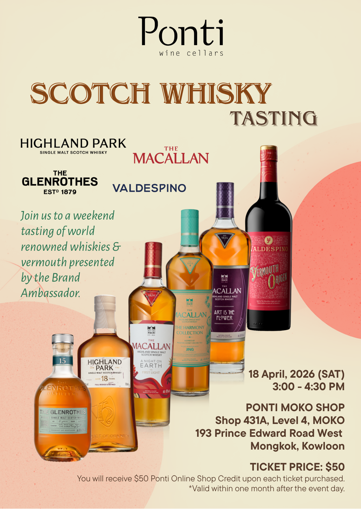 Scotch Whisky Tasting (18th April, Saturday)