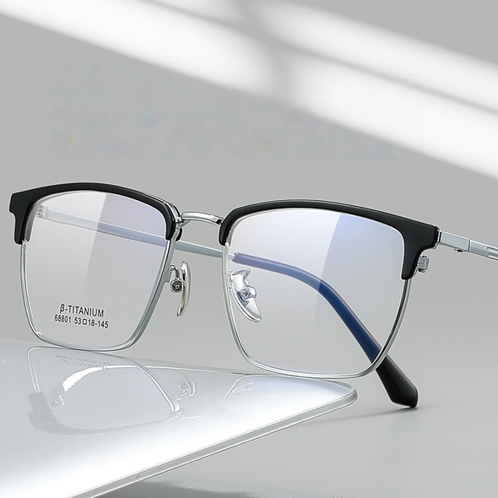 方框眼鏡 眼鏡 眉框眼鏡 半框眼鏡 女生眼鏡 男生眼鏡 純鈦眼鏡 金屬鏡框 文青眼鏡 素顏眼鏡 顯臉小 韓版眼鏡 312