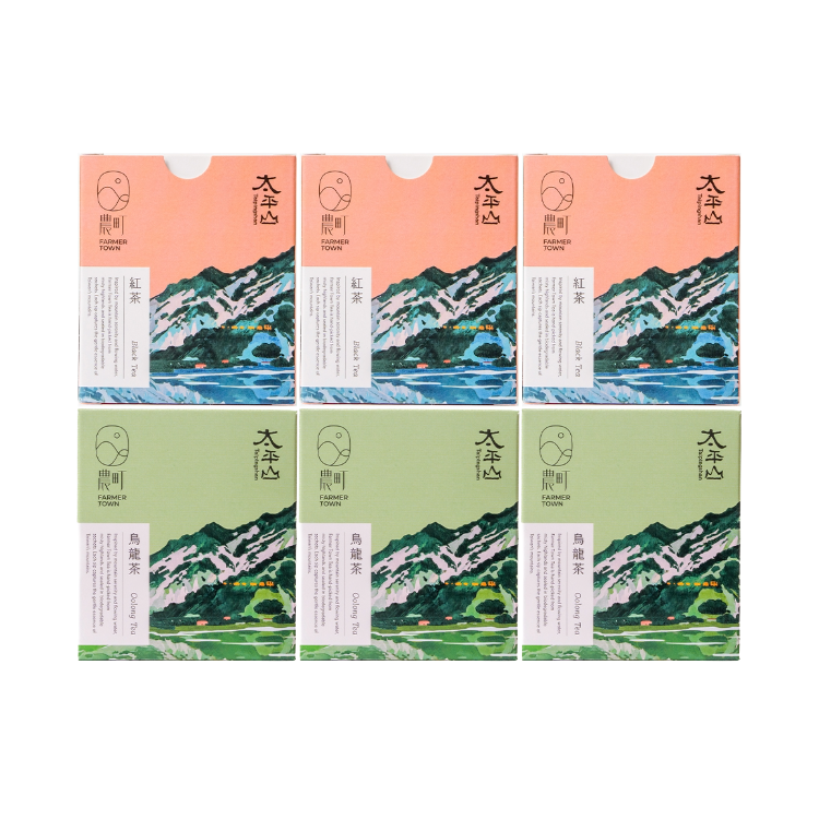 農町 體驗組3+3｜高山烏龍茶&紅茶 (太平山莊訂製款立體茶包)｜5入/盒