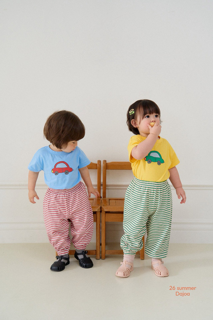 正韓夏DAJOA 兩色車車條紋縮口褲套裝