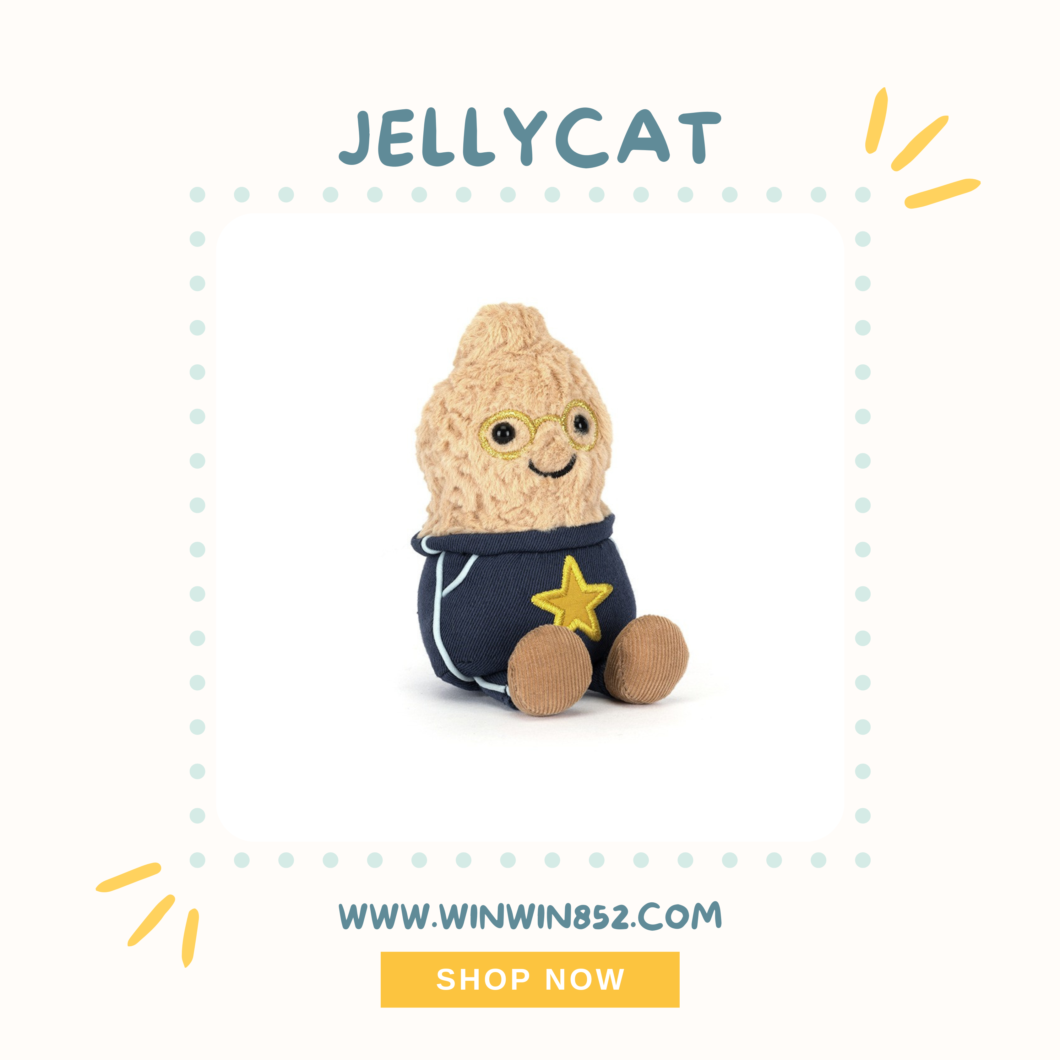 Jellycat Amuseables Peanut Star Student Outfit