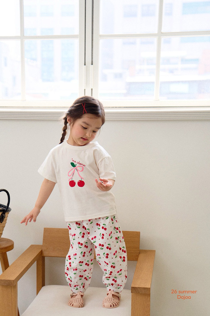 正韓夏DAJOA 櫻桃縮口褲套裝