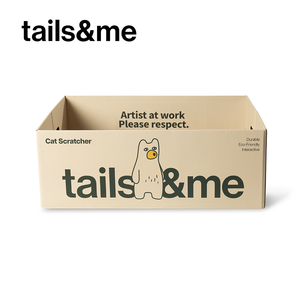 tails&me 尾巴與我｜居家生活 貓咪盒型貓抓板｜黑熊