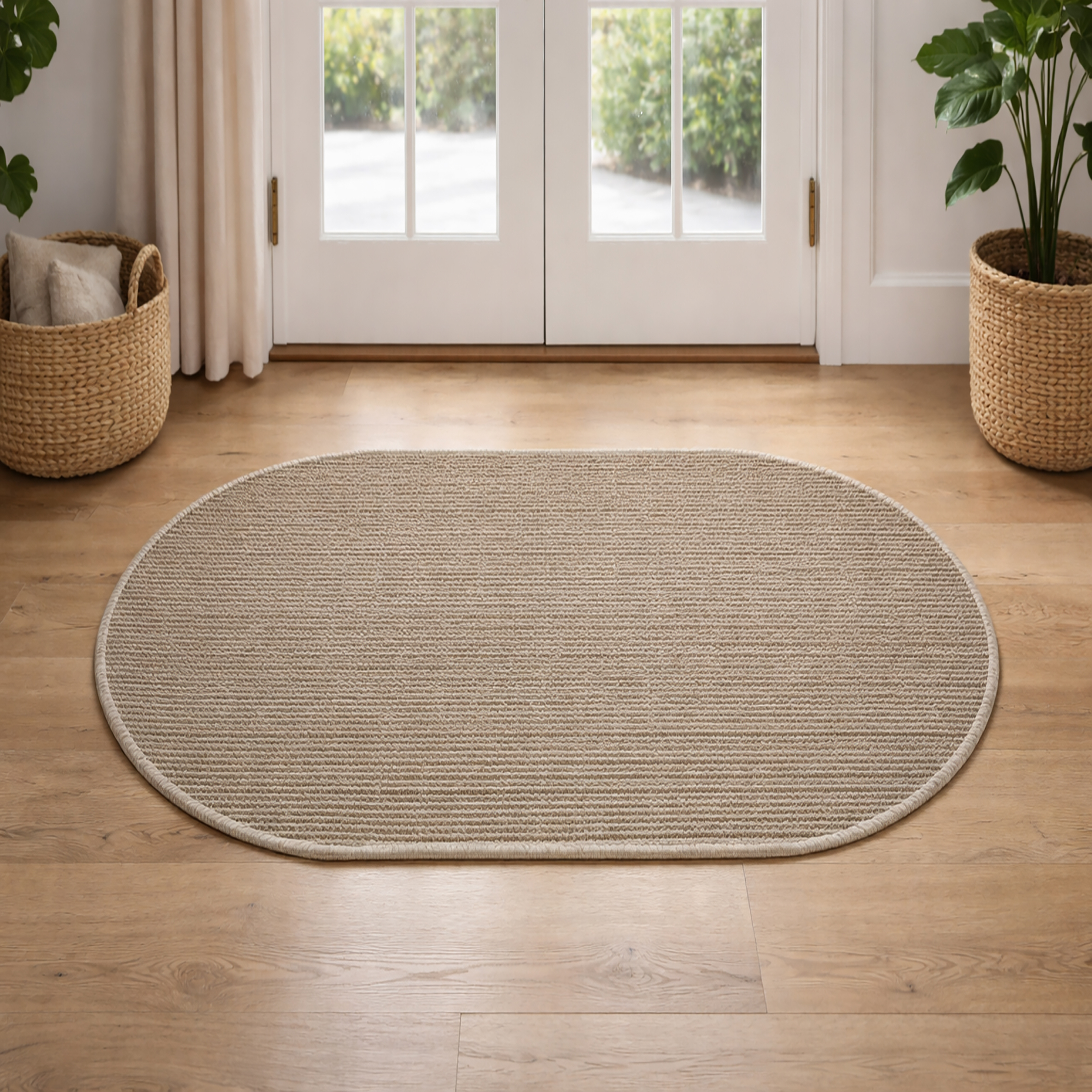 日系劍麻橢圓形耐磨地毯