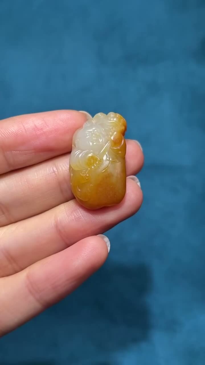 和田玉籽料舞獅童子,天然和田玉軟玉