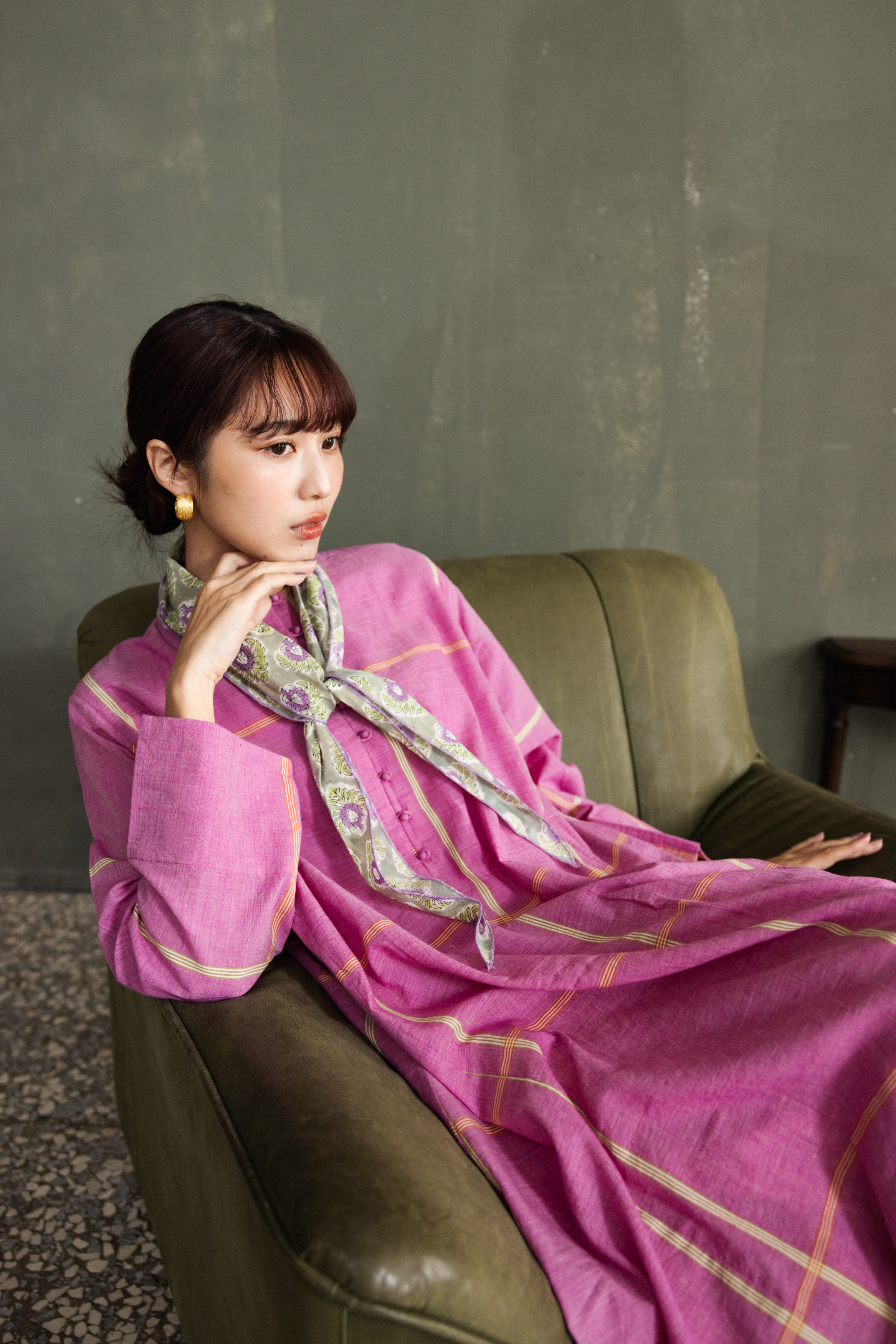 木刻蓋印長領巾_小紫