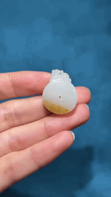 320229 和田玉籽料府上有壽