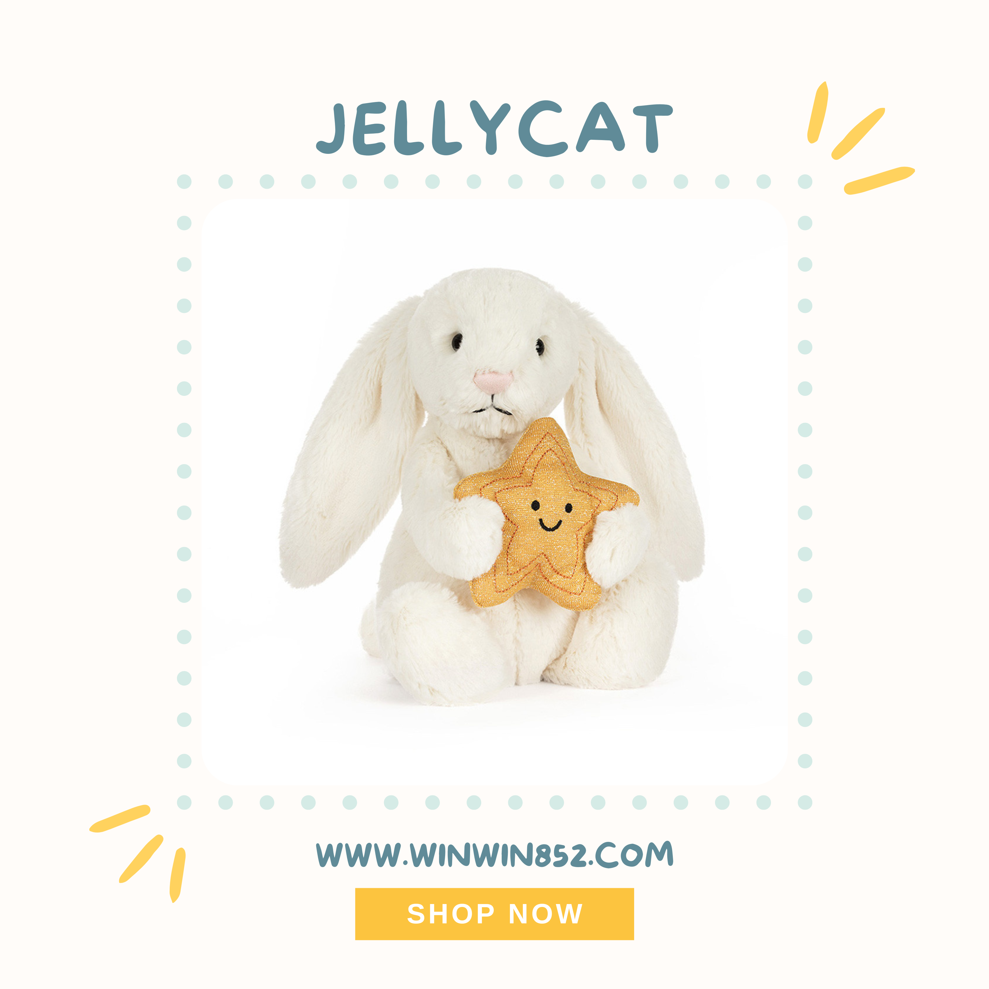 Jellycat Cream Bunny with Star