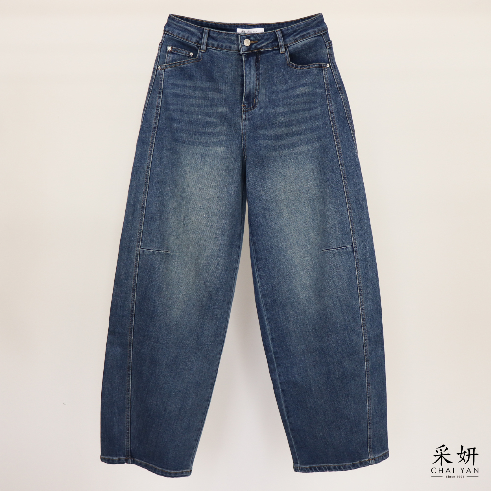 方角口袋微繭牛仔褲