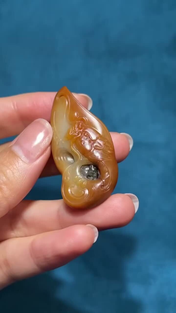 和田玉籽料望子成龍,天然和田玉軟玉