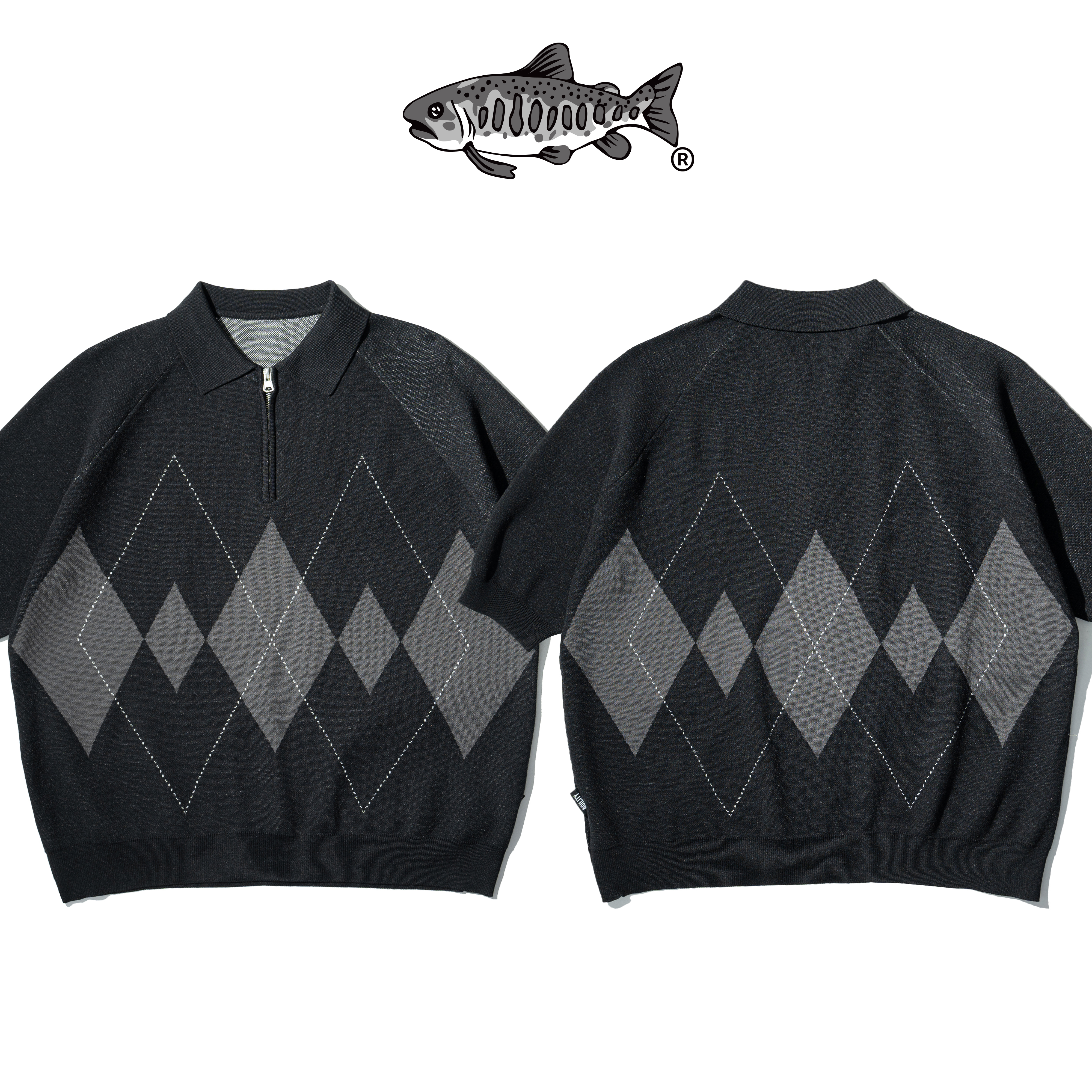 AGILITY Knit Quarter Zip Polo Shirts 提花 針織 短袖 Polo衫 [MS03]