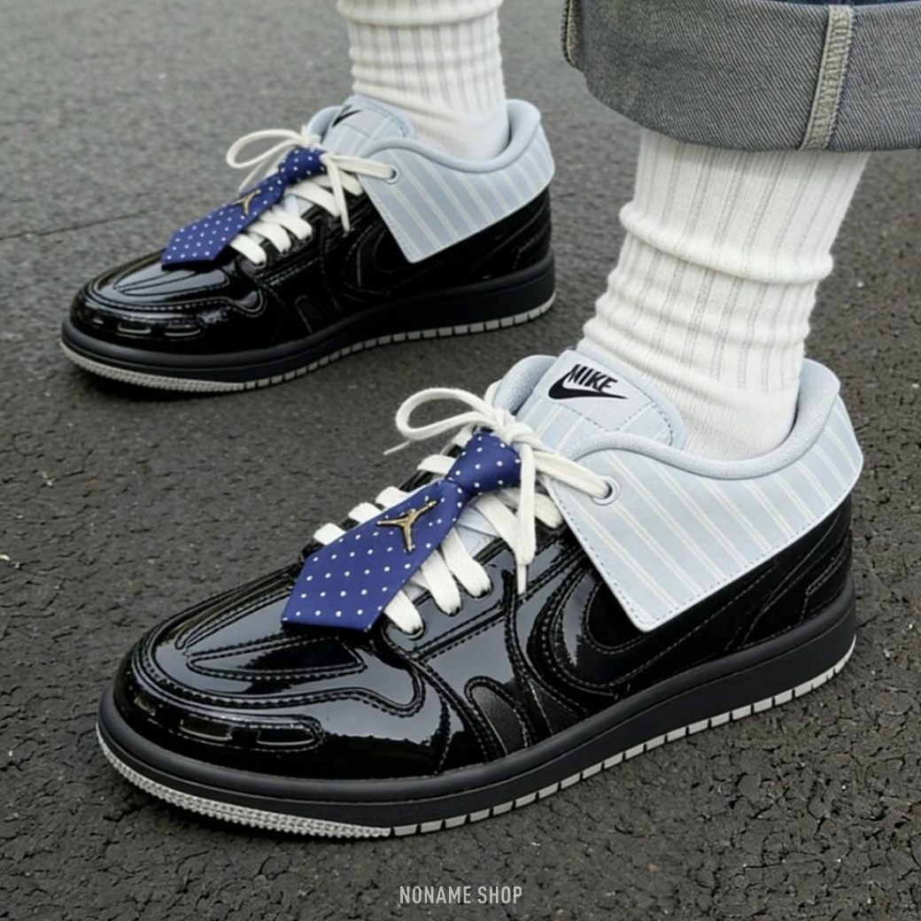 NIKE AIR JORDAN 1 AJ1 波紋 條紋西裝 復古鞋 黑 (女鞋)