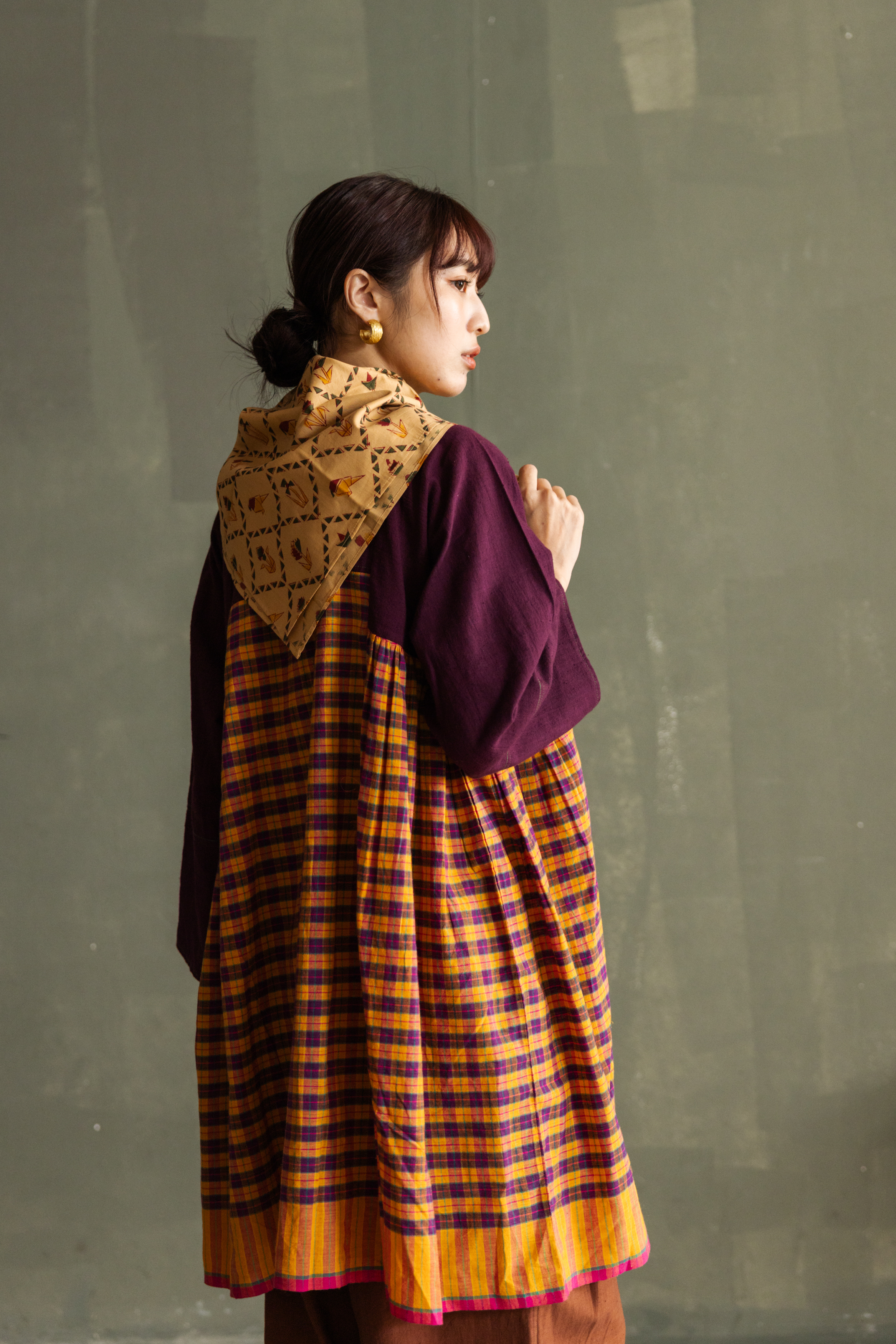 木刻蓋印大方巾_紙飛機