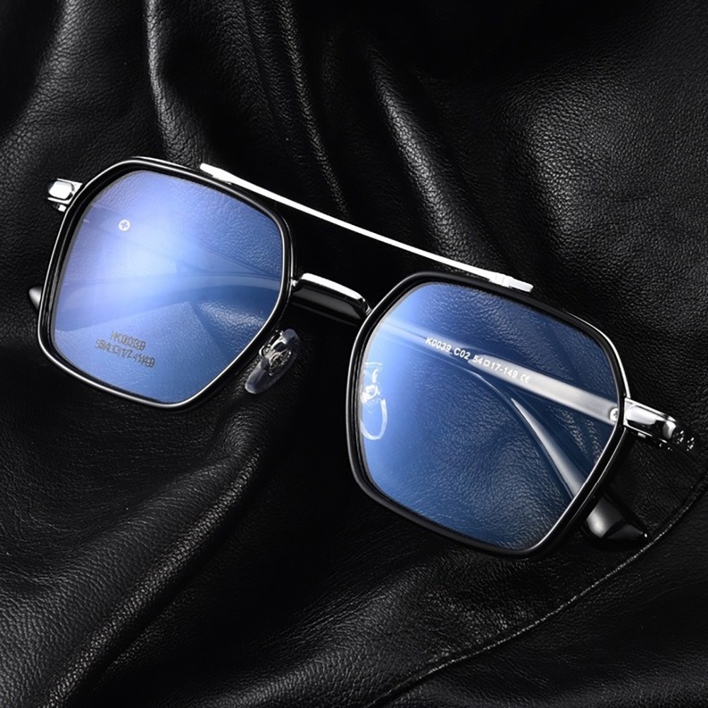 眼鏡 雙梁眼鏡 男生眼鏡 純鈦眼鏡 多邊型眼鏡 方框眼鏡 文青眼鏡 復古眼鏡 個性眼鏡 休閒眼鏡 無度數眼鏡 313