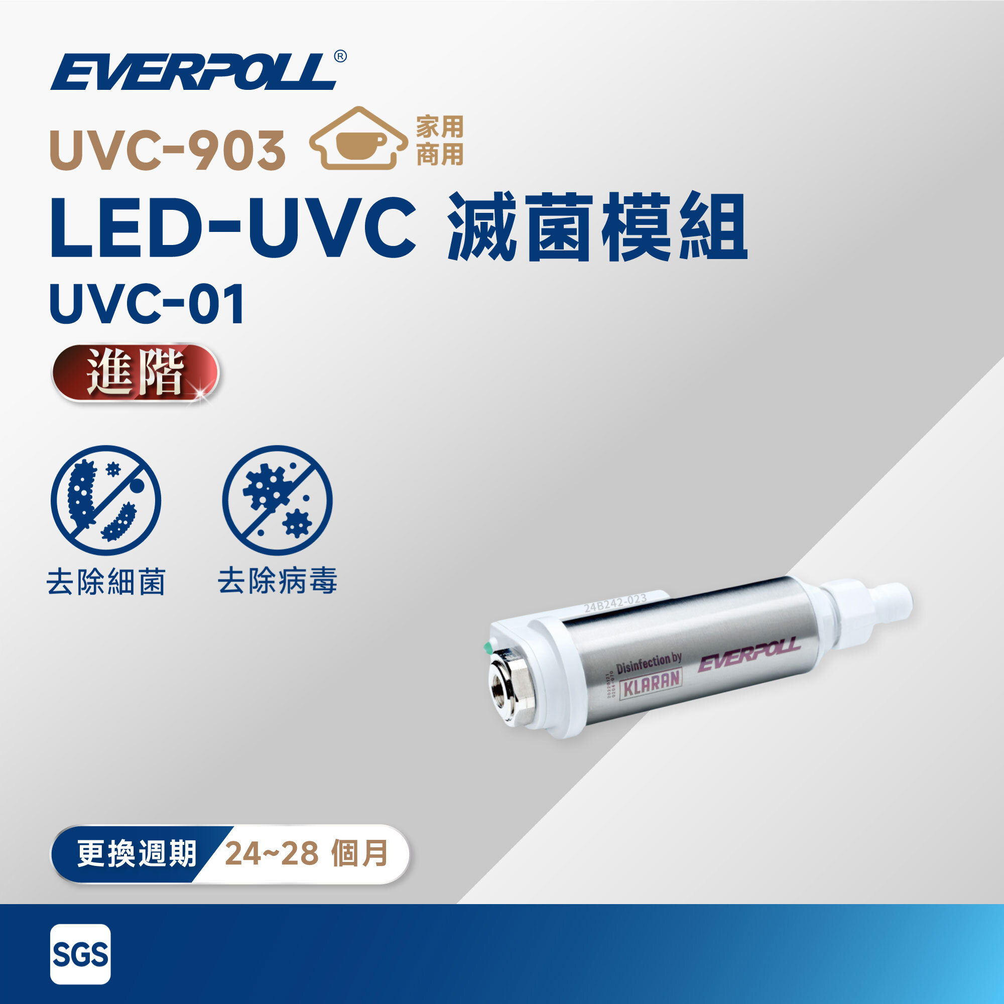 【EVERPOLL 愛科】UVC-903 LED-UVC 滅菌模組 UVC-01
