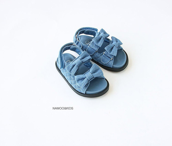 正韓夏namoo_kids 雙蝴蝶結涼鞋