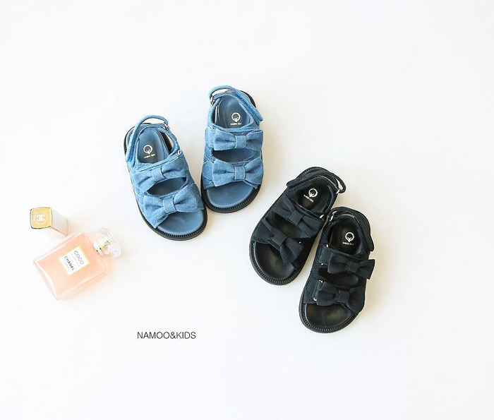 正韓夏namoo_kids 雙蝴蝶結涼鞋