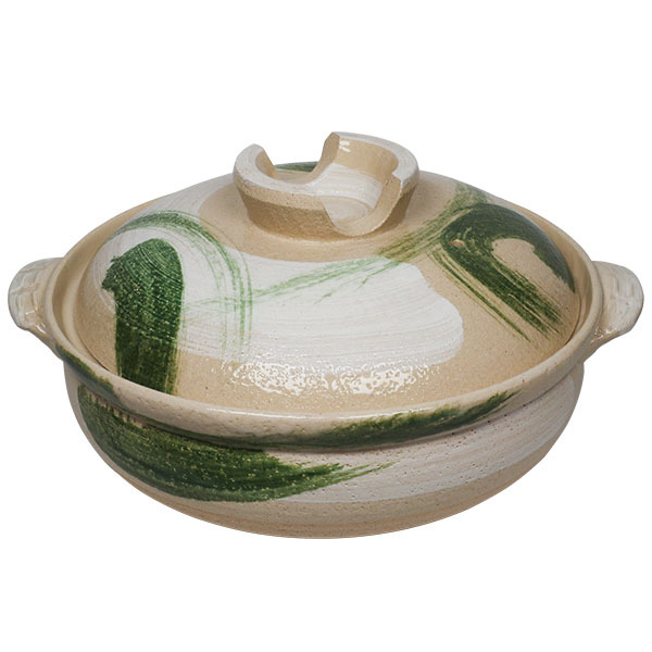 【萬古燒】織部刷毛目 10號土鍋