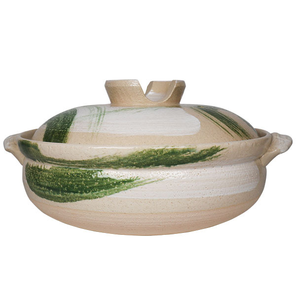 【萬古燒】織部刷毛目 10號土鍋