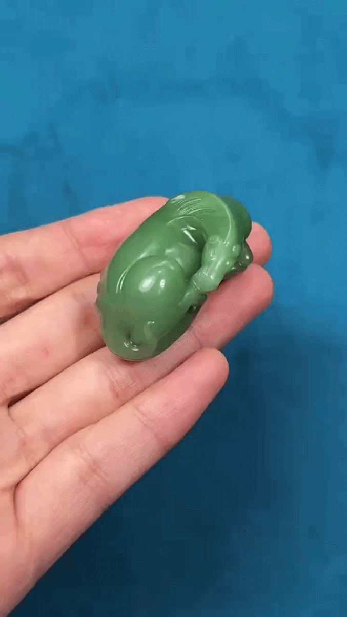 320233 和田玉碧玉馬到成功