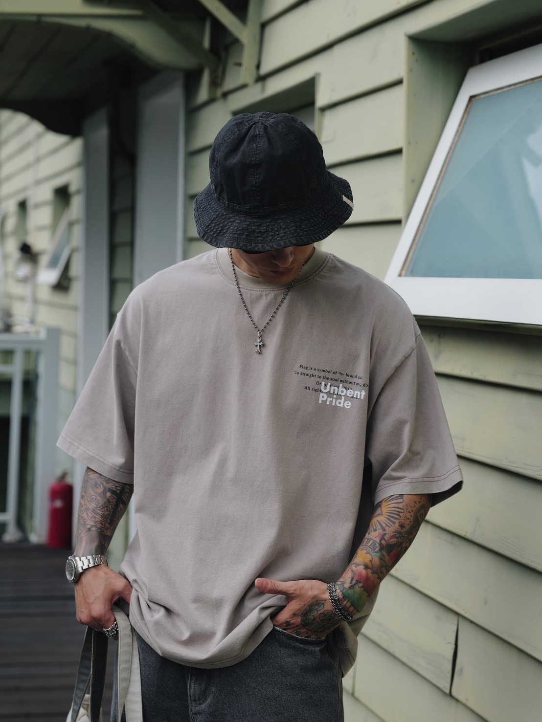 #預購 UNBENT 26SS 復古做舊印花 沙洗 純棉短踢 四色