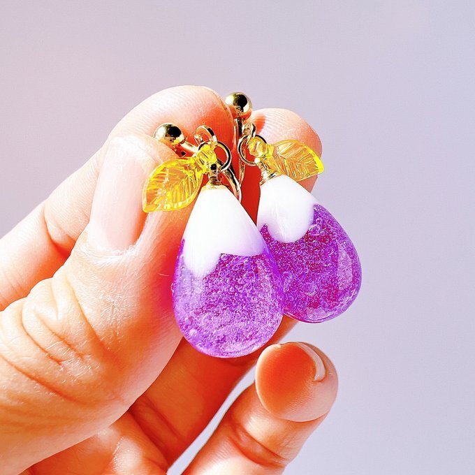 [saeringo] DROP 紫藤花奶油蘇打 | 耳針 | NO.013