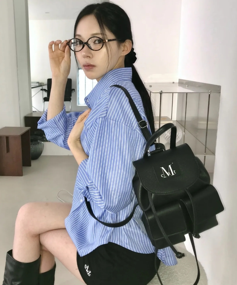 （現貨）韓牌 MUCENT AREN 雙口袋 皮革 後背包 P00000UX