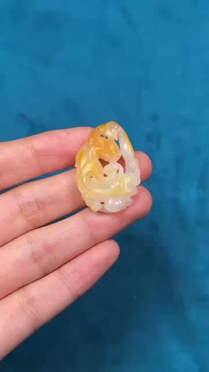 和田玉籽料螭龍納福,天然和田玉軟玉