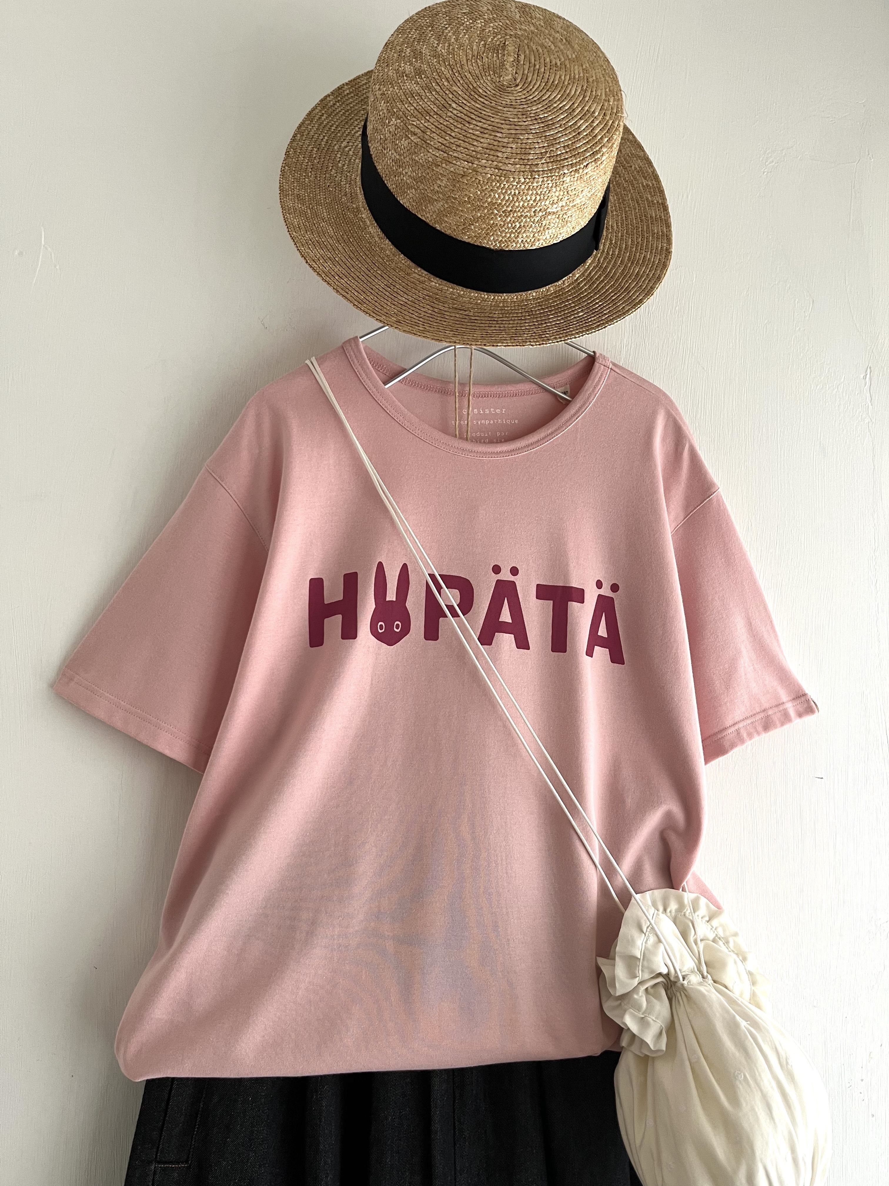 日本製粉紅色圓領tee