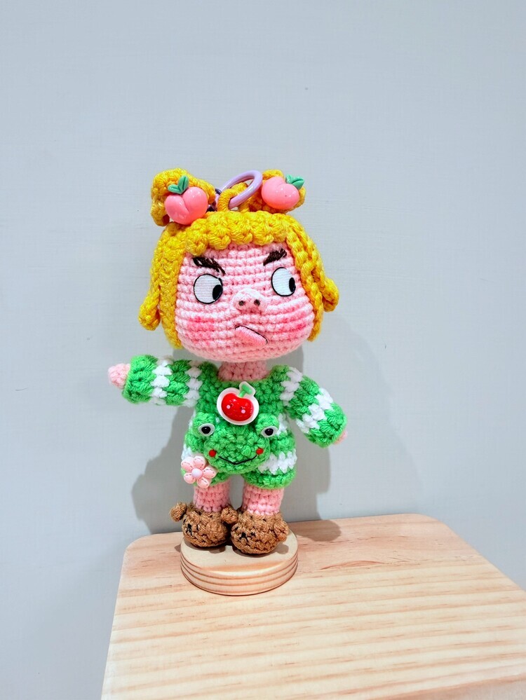 『綠』五官小小洋裝醜娃吊飾-34號『約13-15cm』