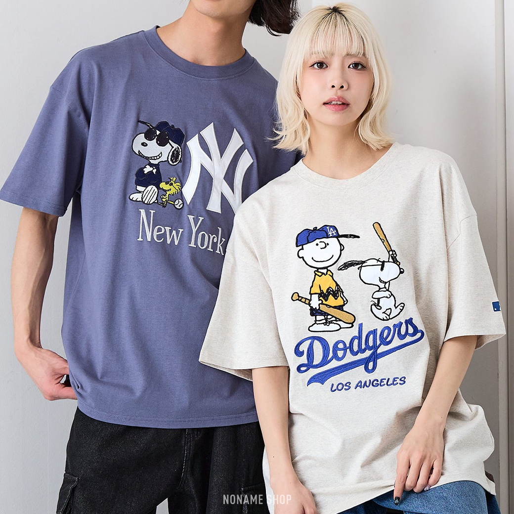 PEANUTS × MLB 聯名 立體 刺繡 棒球 史奴比 查理布朗 短袖 六款 (男/女款)