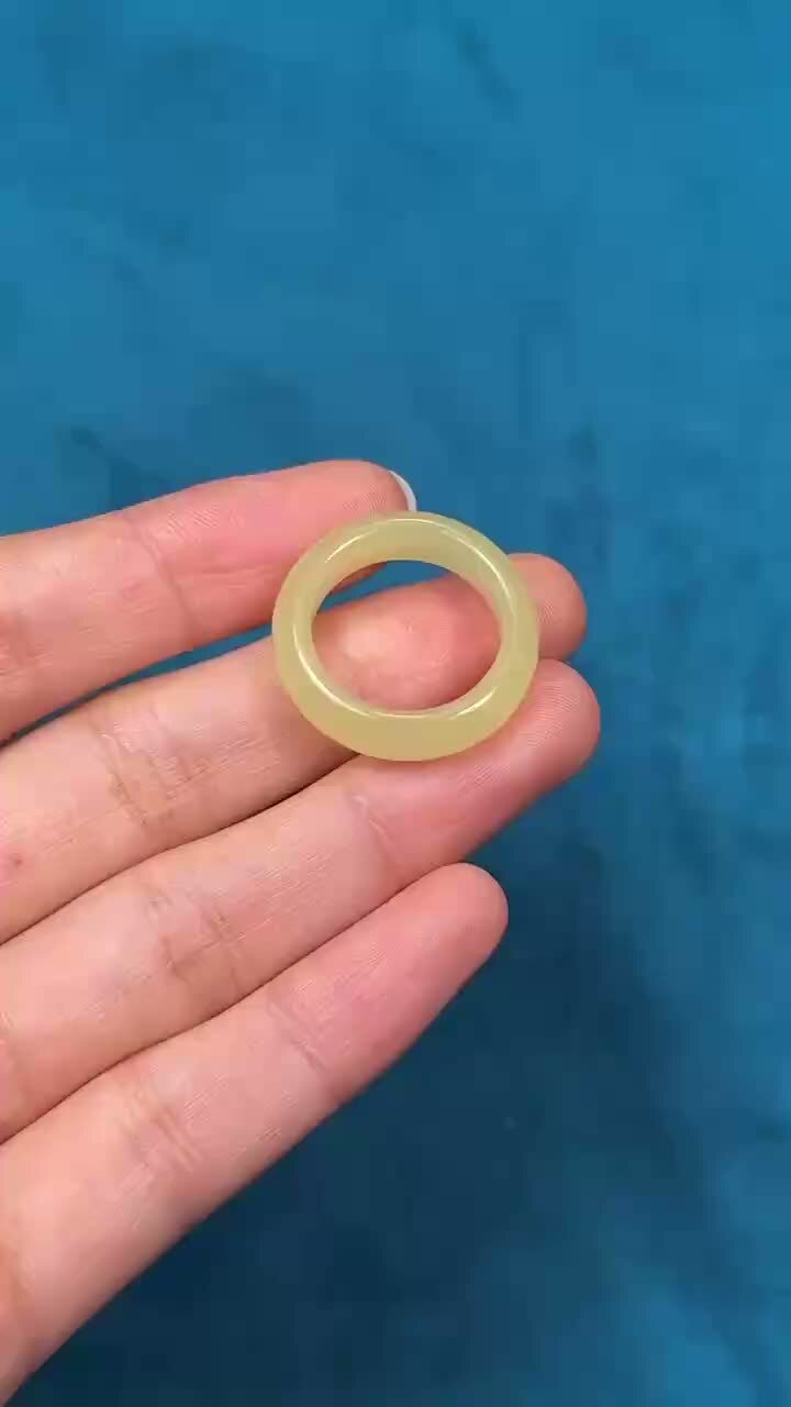 和田玉黃口指環,天然和田玉軟玉