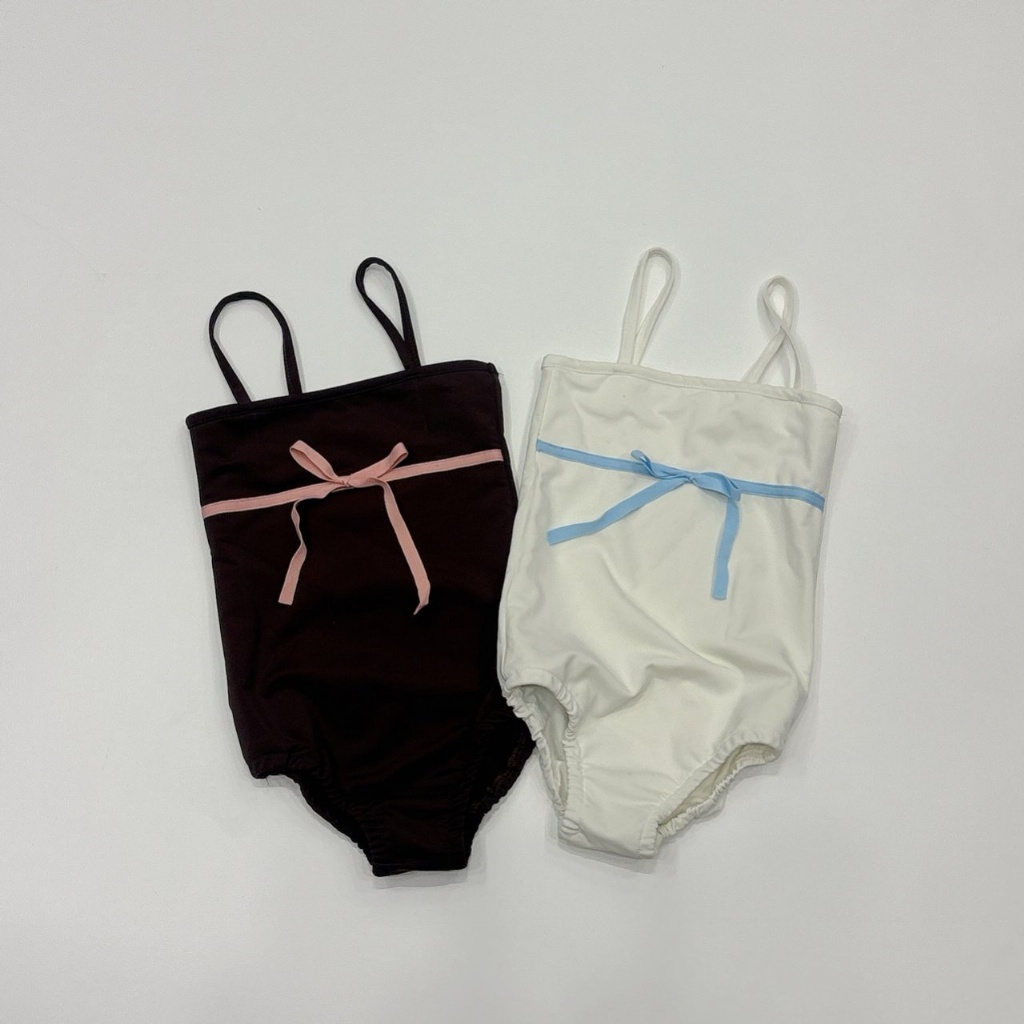 正韓夏log101 親子裝_兩色蝴蝶結綁帶泳衣