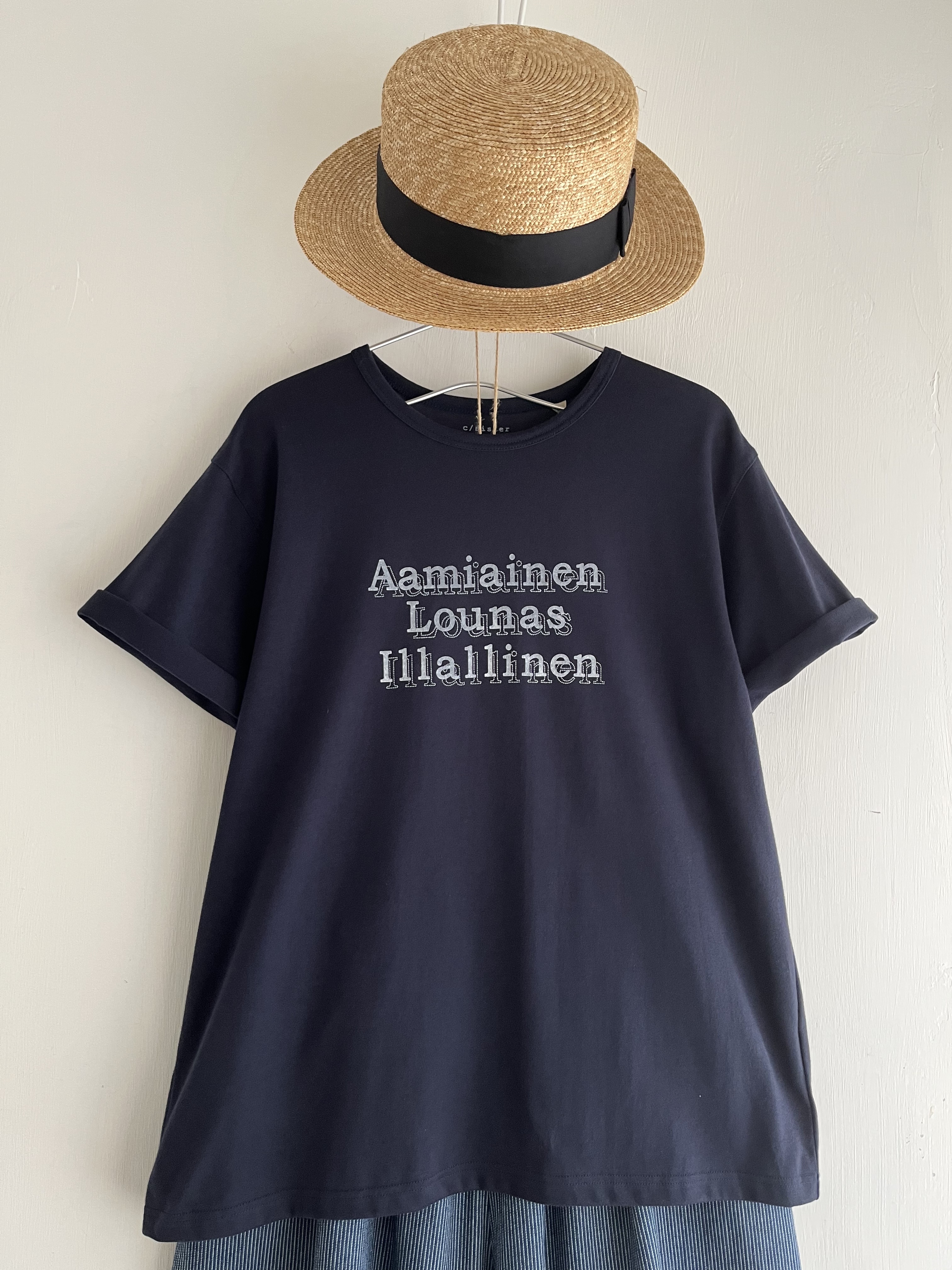 日本製藍色圓領tee