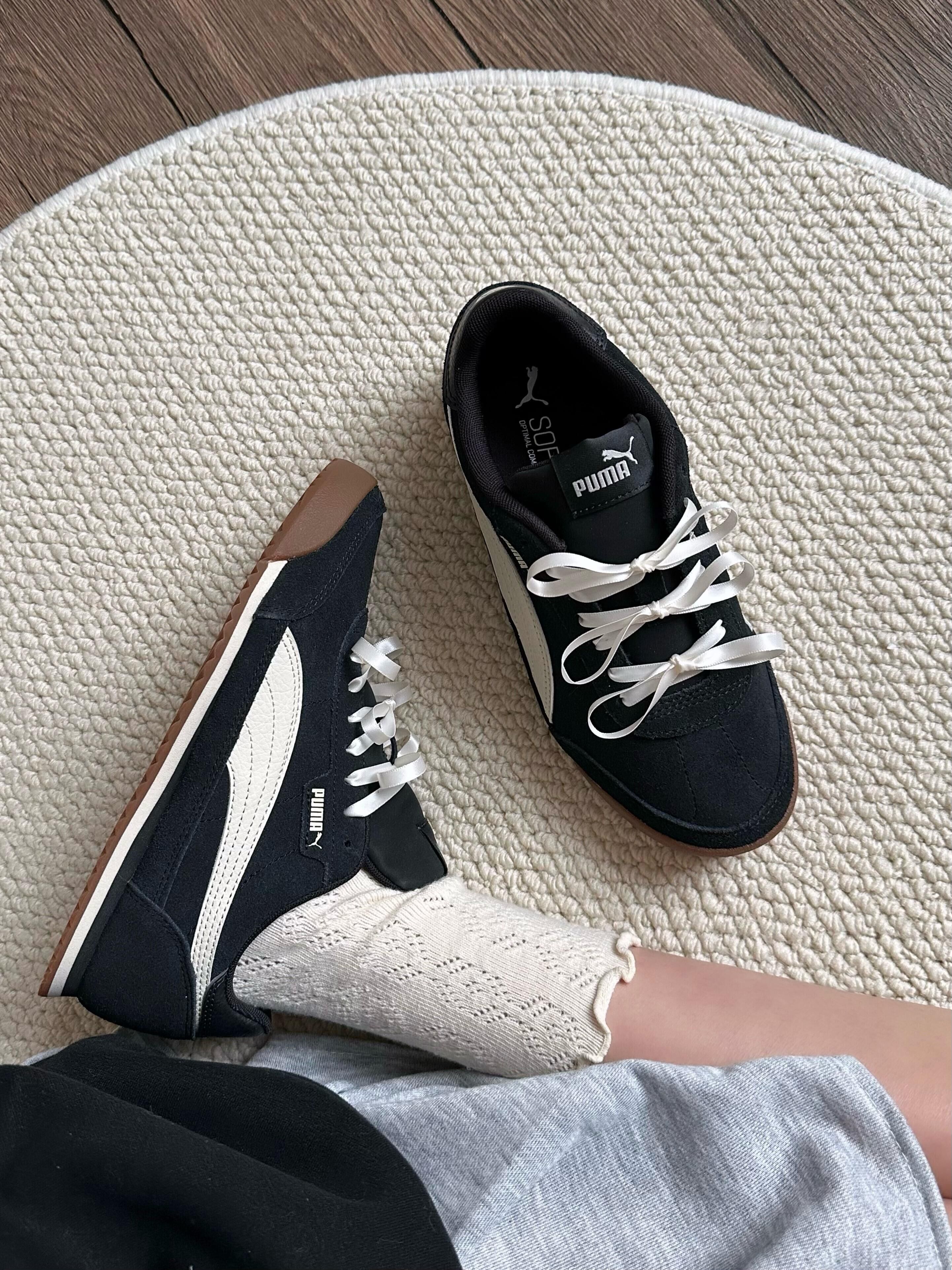 PUMA Turino SD 黑白色 貼貼鞋 黑色 麂皮 焦糖底 復古 薄底鞋 女款 397453-05/預購