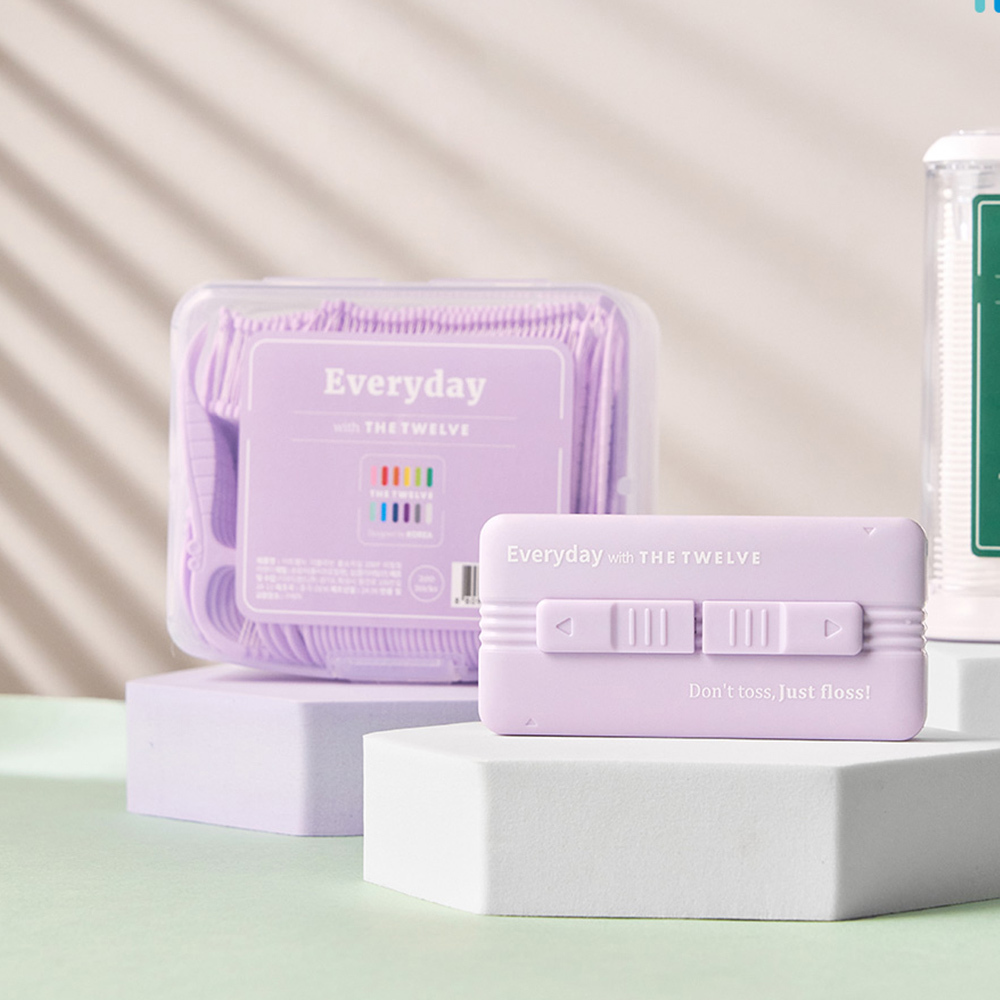 3盒組 |韓國The Twelve 成人400D雙線含氟牙線棒_補充盒裝(200支)  |恆齒牙線棒|牙縫清潔|預防蛀牙|牙齦保健