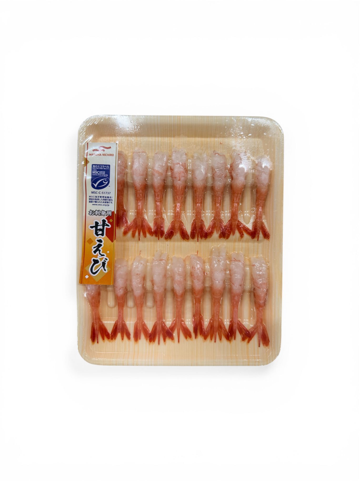 甘えび尾付きむき 無頭甜蝦 18入（生食用）